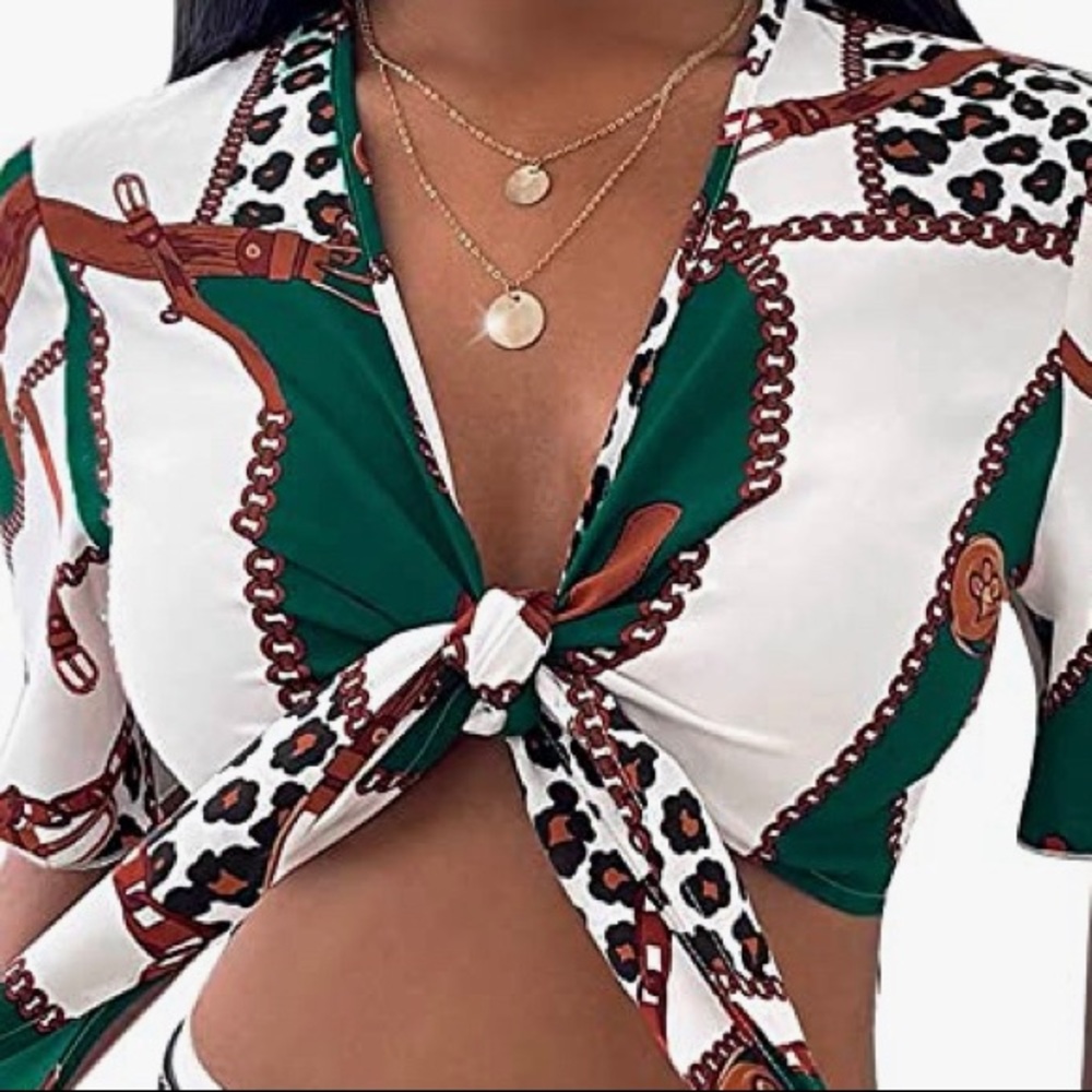 Tie front crop top